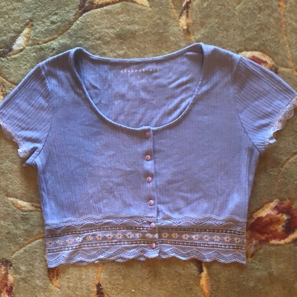 Lace Trim Crop Top
